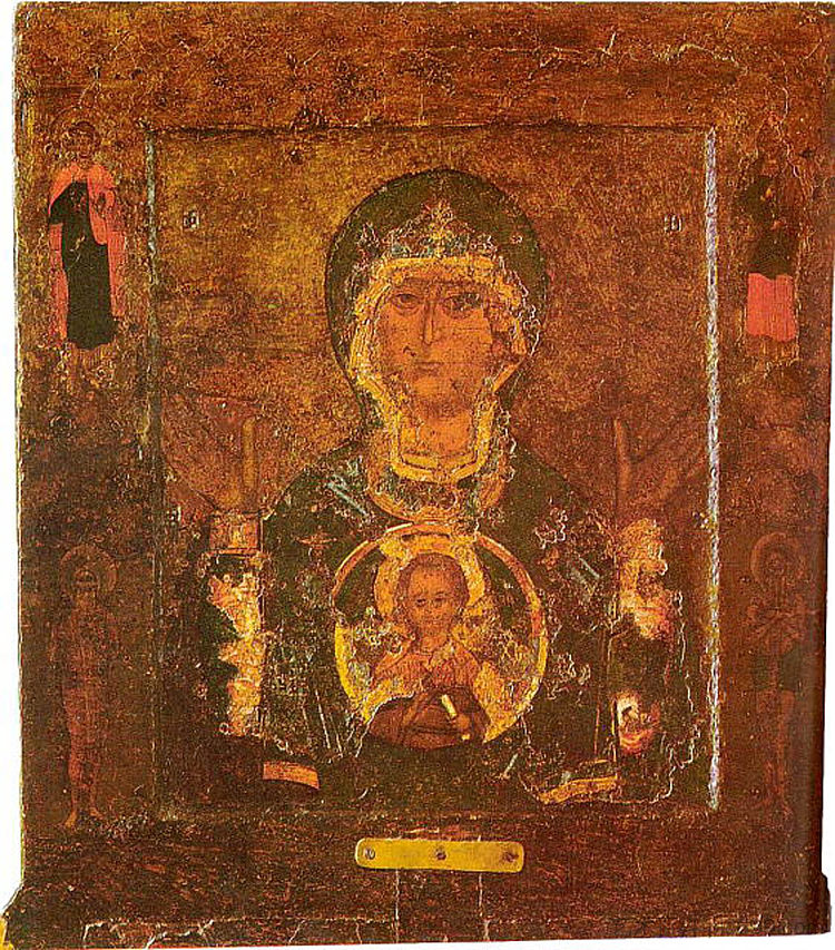 西奥托科斯标志 Theotokos the Sign (c.1125 - c.1175)，东正教圣像