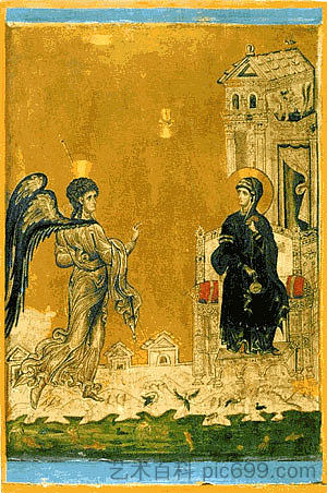 报喜 Annunciation (c.1200 - c.1300)，东正教圣像