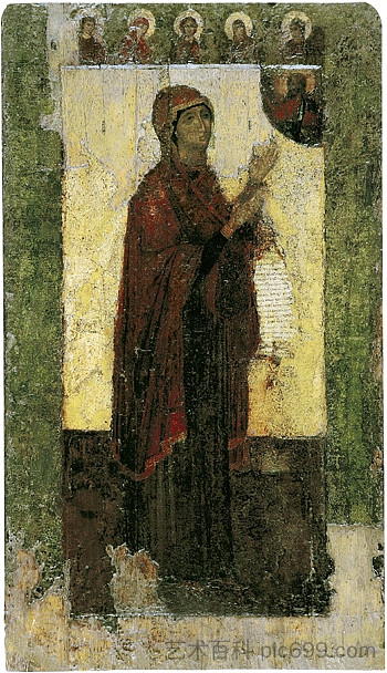 博戈柳博沃的西奥托科斯 Theotokos of Bogolyubovo (c.1155)，东正教圣像