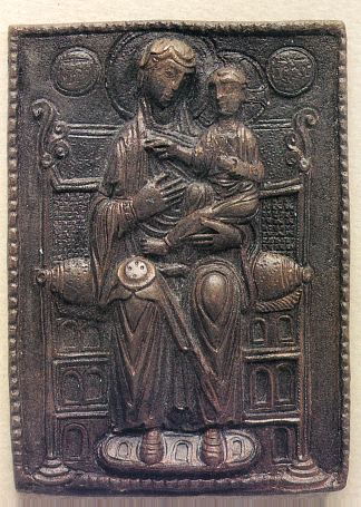 宝座上的圣母玛利亚 Virgin Mary on the Throne (c.1150)，东正教圣像