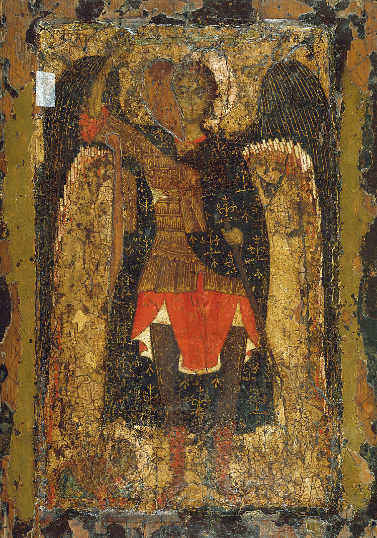 约书亚对圣米迦勒的异象 Joshua's Vision of St Michael (c.1210)，东正教圣像