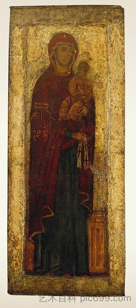 圣马克西姆愿景的西奥托科斯 Theotokos of Saint Maksim's Vision (c.1299 - c.1305)，东正教圣像