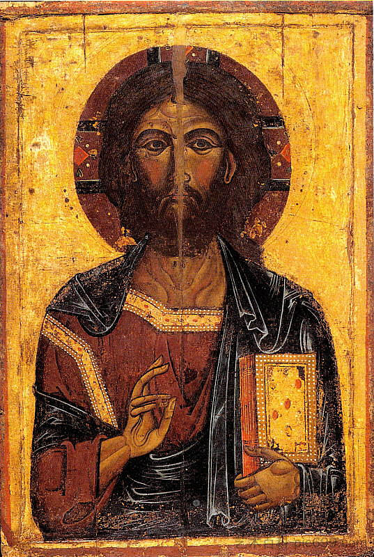 来自加夫辛卡的基督潘托克拉托 Christ Pantocrator from Gavshinka (c.1000 - c.1200)，东正教圣像