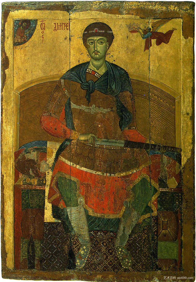 塞萨洛尼基的德米特里乌斯 Demetrius of Thessaloniki (1175 - 1225)，东正教圣像