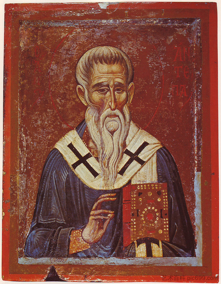 别迦摩的圣安提帕斯 Saint Antipas of Pergamum (c.1250 - c.1300)，东正教圣像