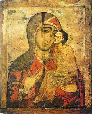 斯塔拉亚·鲁萨的温柔的西奥托科斯 Theotokos of Tenderness of Staraya Russa (c.1200 – c.1225)，东正教圣像