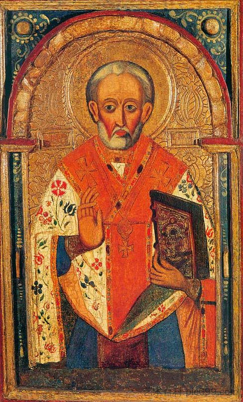 来自奥斯特的圣尼古拉斯 Saint Nicholas from Oster (c.1600 - c.1700),东正教圣像