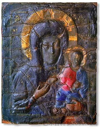 The Holy Virgin Blachernitissa（《Theotokos of Blachernae》的早期副本） The Holy Virgin Blachernitissa (early copy of 'Theotokos of Blachernae') (c.650)，东正教圣像