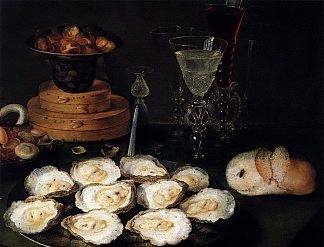 静物与牡蛎 Still Life with Oysters，奥夏斯.贝尔