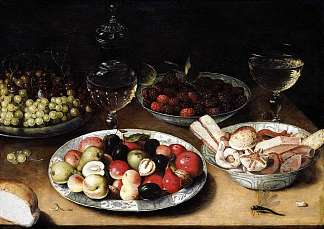 水果静物 Still Life of Fruit (1610)，奥夏斯.贝尔