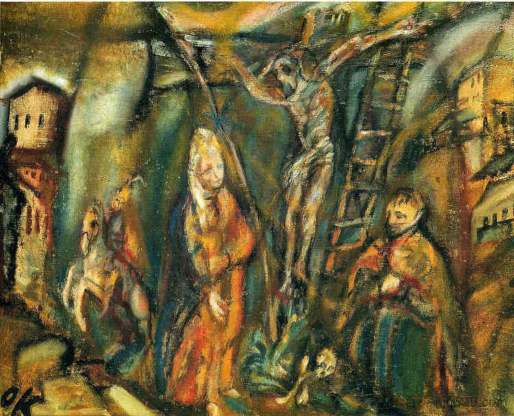 钉十字架（各各他） Crucifixion (Golgotha) (1912)，奥斯卡·科柯施卡