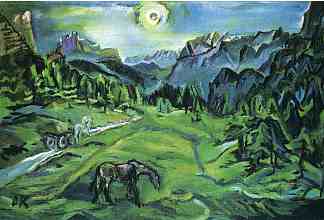 白云石景观：三个十字架 Dolomite Landscape: Tre Croci (1913)，奥斯卡·科柯施卡