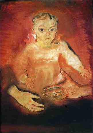 父母手中的孩子 Child with the hands of a parent (1909)，奥斯卡·科柯施卡