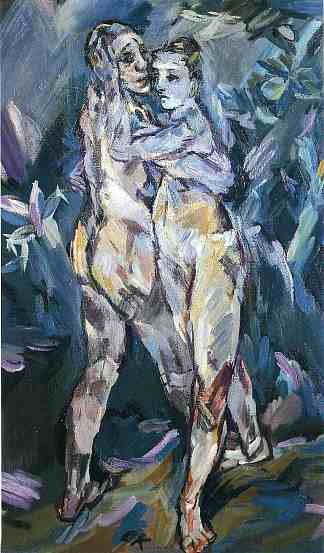 两个裸体（恋人） Two Nudes (Lovers) (1913)，奥斯卡·科柯施卡