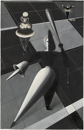 太空中的小雕像：三合一芭蕾舞团研究 Figurines in Space: Study for the Triadic Ballet (1924)，奥斯卡·施莱默