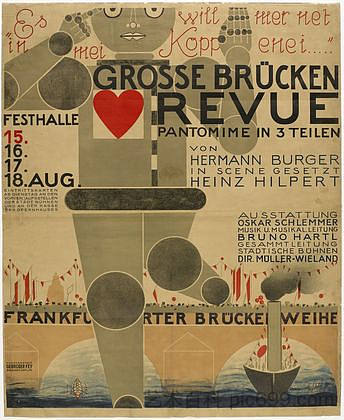 《大桥评论》海报 Poster for the Great Bridge Revue (Große Brücken Revue) (1926)，奥斯卡·施莱默