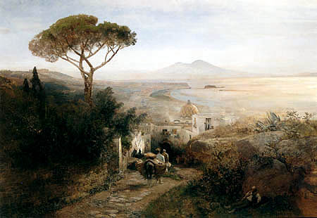 沿海景观，那不勒斯 Coastal Landscape, Naples (1882)，奥斯瓦尔德·阿亨巴赫