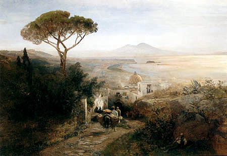 沿海景观,那不勒斯 Coastal Landscape, Naples (1882),奥斯瓦尔德·阿亨巴赫