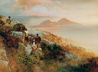 卡普里岛的景色 View of Capri (1884)，奥斯瓦尔德·阿亨巴赫