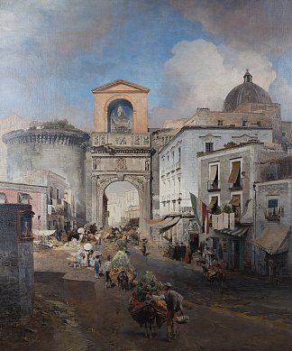 在走向市场的路上 On the way to the market (1879)，奥斯瓦尔德·阿亨巴赫