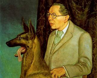 雨果·埃尔弗斯与狗 Hugo Erfurth with Dog (1926)，奥托·迪克斯