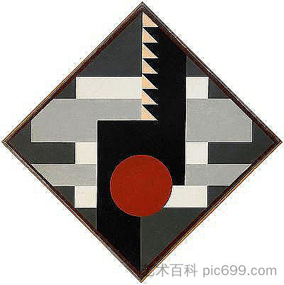 手鼓II的对角线组成 Diagonal komposition för tambur II (1928)，奥托·古斯塔夫·考尔斯特