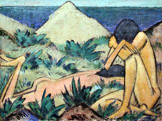 沙丘上的裸体 Nudes in the Dunes (1919)，奥托·缪勒