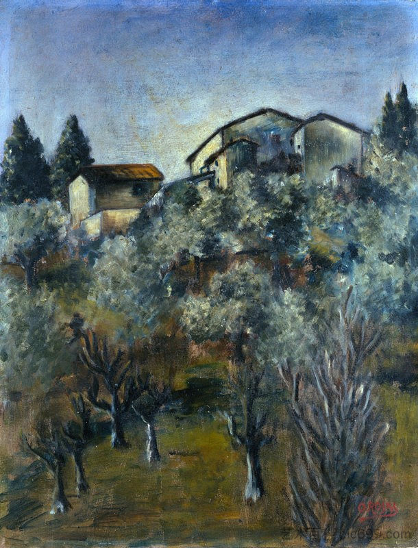 景观 Paesaggio (c.1922)，奥托尼罗西