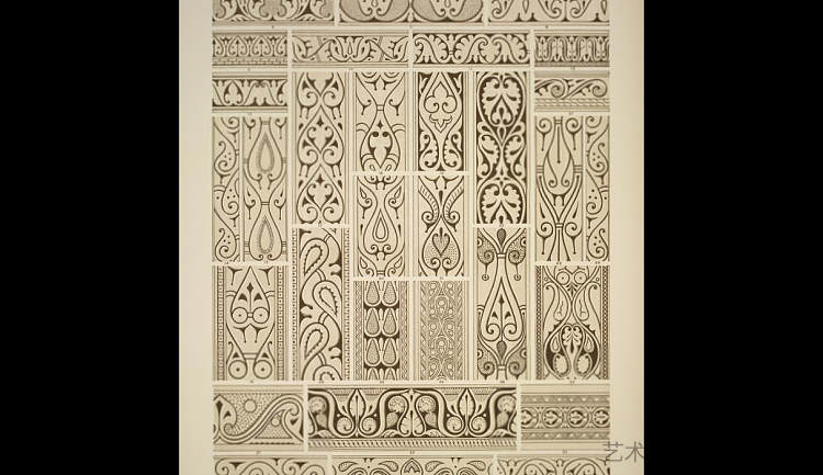 阿拉伯1号。来自开罗的九世纪阿拉伯装饰品 Arabian no. 1. Arabian ornaments from the ninth century from Cairo，欧文·琼斯