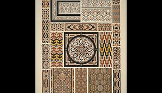 阿拉伯5号。开罗房屋墙壁和人行道上的马赛克 Arabian no. 5. Mosaics from walls and pavements from houses in Cairo，欧文·琼斯