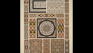 阿拉伯5号。开罗房屋墙壁和人行道上的马赛克 Arabian no. 5. Mosaics from walls and pavements from houses in Cairo，欧文·琼斯