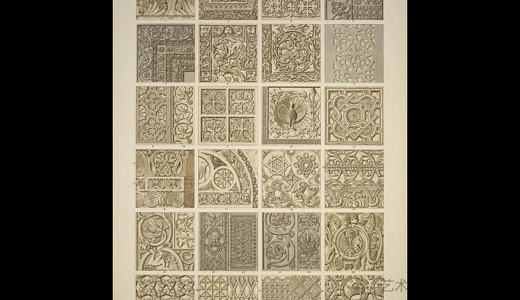 拜占庭1号。雕刻的拜占庭装饰品 Byzantine no. 1. Carved Byzantine ornaments，欧文·琼斯