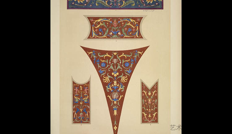 意大利饰品4号。曼图亚特宫的装饰品 Italian Ornament no. 4. Ornaments from the Palazzo del Te, Mantua，欧文·琼斯