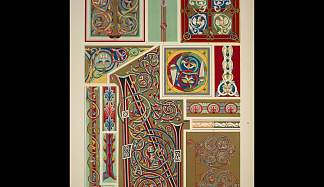 中世纪装饰照明手稿第1号。十二世纪和十三世纪部分照明手稿 Medieval Ornament Illuminated Manuscripts no. 1. Portions of illuminated manuscripts of the twelfth and thirteenth centuries，欧文·琼斯