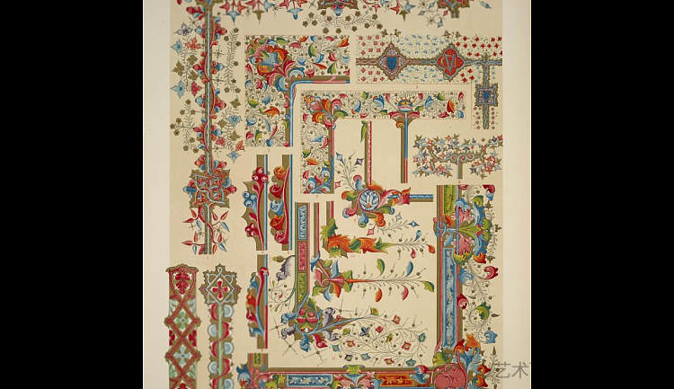 中世纪装饰照明手稿第2号。十三世纪和十四世纪部分照明手稿 Medieval Ornament Illuminated Manuscripts no. 2. Portions of illuminated manuscripts of the thirteenth and fourteenth centuries，欧文·琼斯