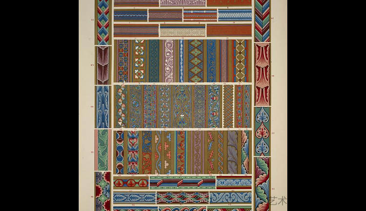 中世纪装饰品2号。照明手稿和绘画的边框 Medieval Ornament no. 2. Borders from illuminated manuscripts and paintings，欧文·琼斯