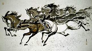 一群马的图片 The picture of a herd of horse，张承业