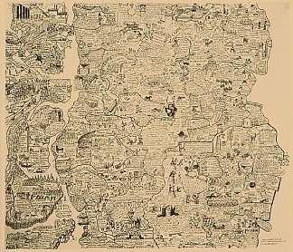 世界地图草图第 1 部分（美洲、太平洋） Sketch for a World map Part 1 (Americas, Pacific) (1972)，奥维因德法尔斯特罗姆