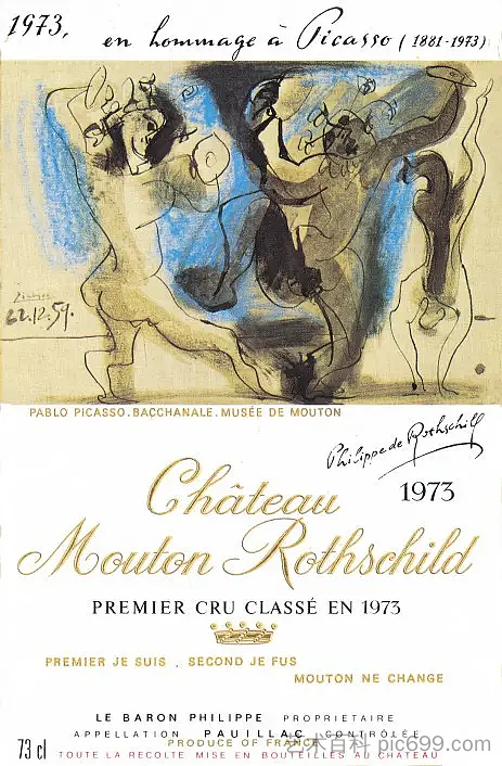 木桐罗斯柴尔德城堡 Chateau Mouton Rothschild (1973),巴勃罗·毕加索