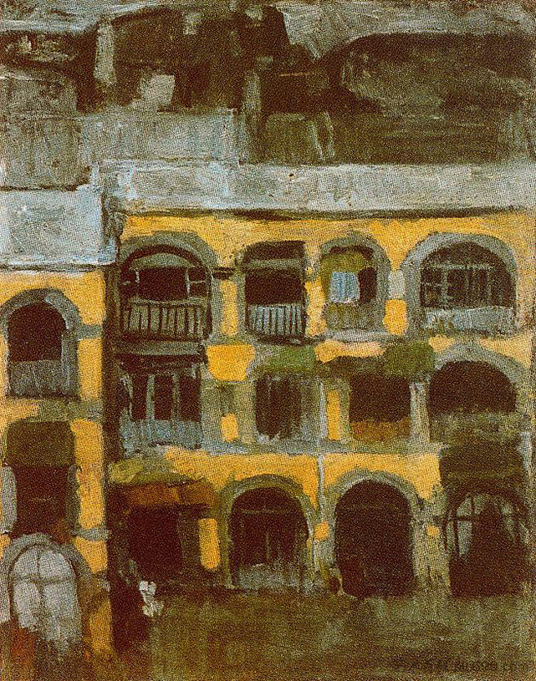 蓝色的房子 A blue house (c.1902),巴勃罗·毕加索