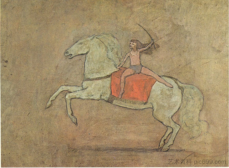 女骑士 A horsewoman (1905)，巴勃罗·毕加索