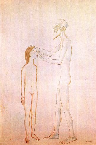 盲人男人和女孩 Blind man and girl (1904)，巴勃罗·毕加索