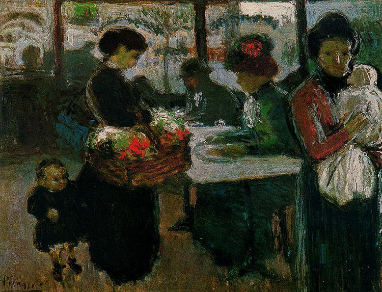 蒙马特的小酒馆 Brasserie on Monmartre (c.1901),巴勃罗·毕加索