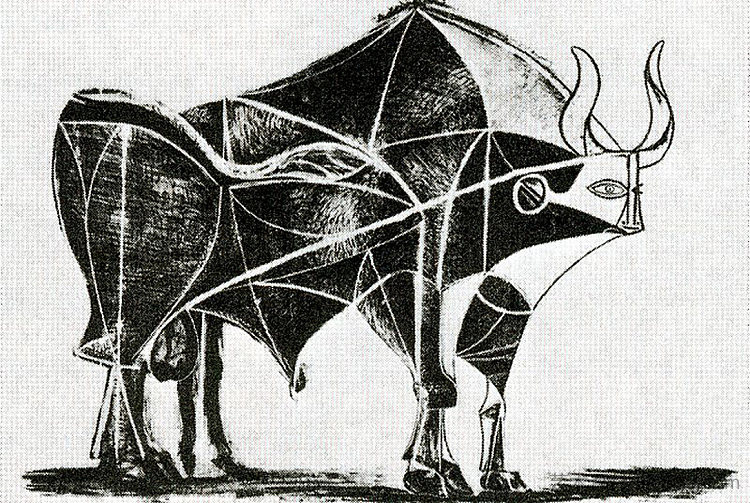 公牛(板块V) Bull (plate V) (1945),巴勃罗·毕加索