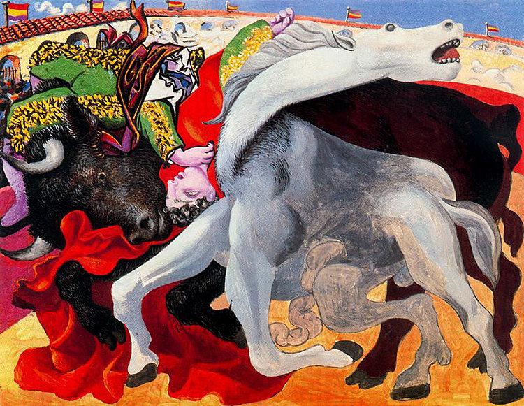 斗牛，托雷罗之死 Bullfight, the death of the torero (c.1933)，巴勃罗·毕加索