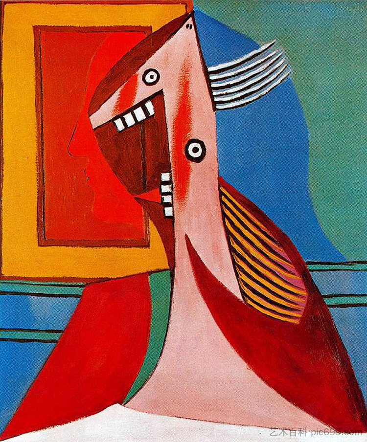 女人的半身像和自画像 Bust of a woman and self-portrait (1929),巴勃罗·毕加索