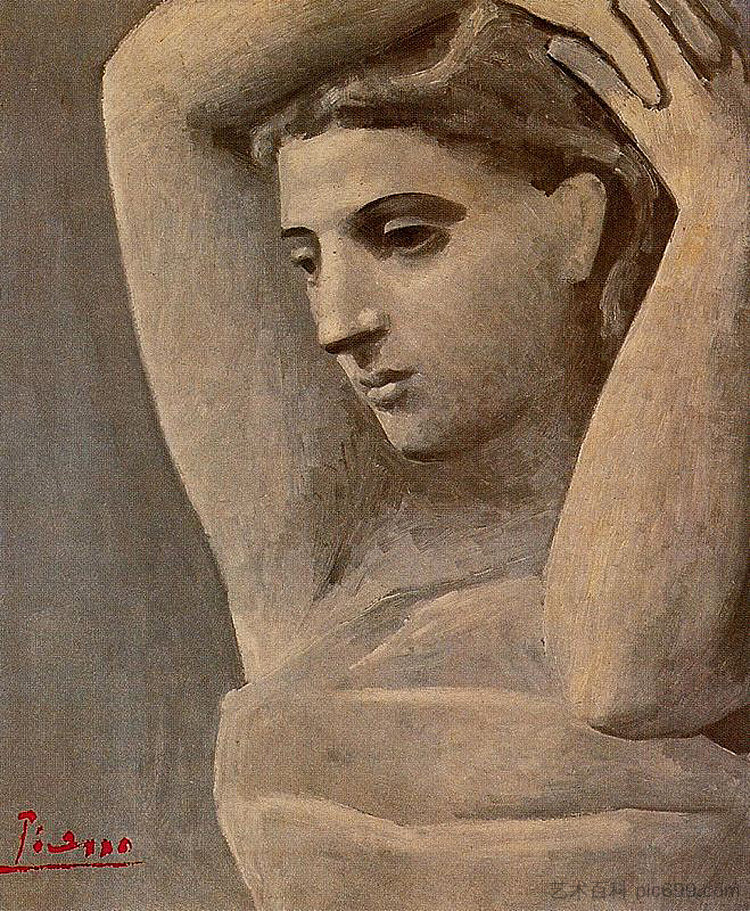 一个女人的半身像,举起双臂 Bust of a woman, arms raised (1922),巴勃罗·毕加索