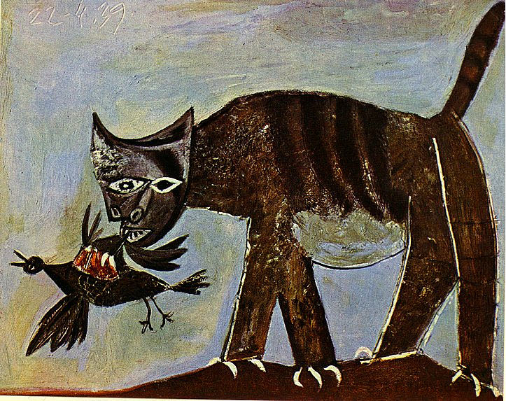 猫捉鸟 Cat catching a bird (1939),巴勃罗·毕加索