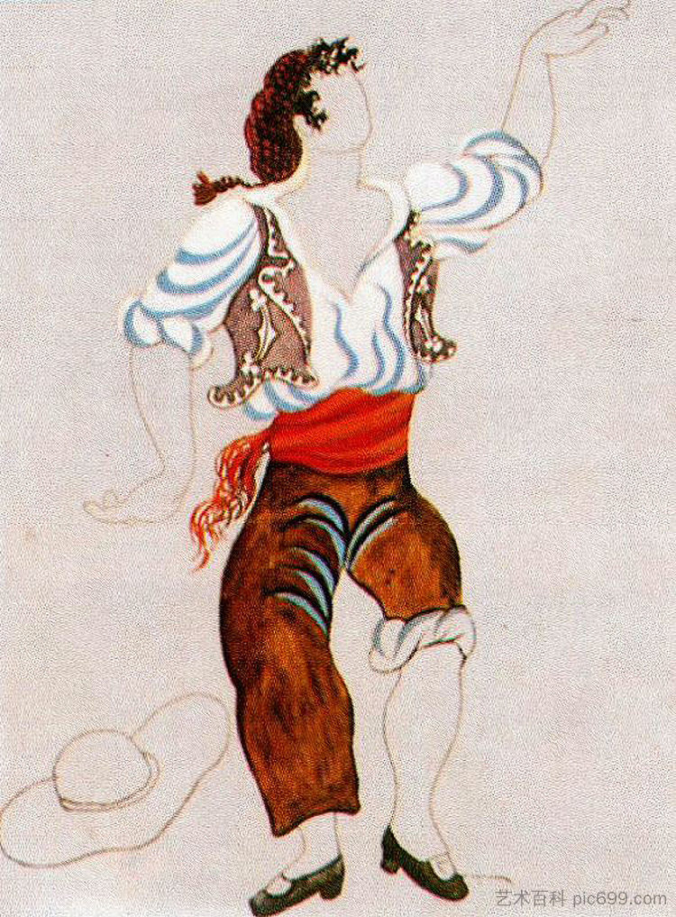 芭蕾舞剧《Tricorne》服装设计 Costume design for ballet "Tricorne" (1917)，巴勃罗·毕加索