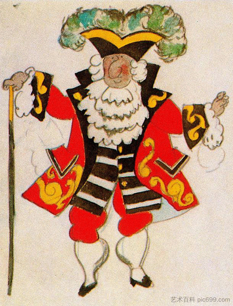 芭蕾舞剧《Tricorne》服装设计 Costume design for ballet "Tricorne" (1917)，巴勃罗·毕加索